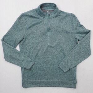 Johnnie-O Reflex Pullover Mens Medium Green Juniper Quarter Zip Knit Sweater